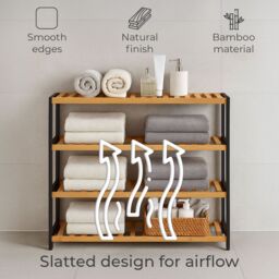 Neo 4 Tier Bamboo Wooden Shoe Storage - thumbnail 5