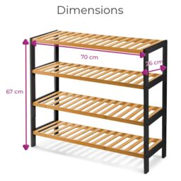 Neo 4 Tier Bamboo Wooden Shoe Storage - thumbnail 7
