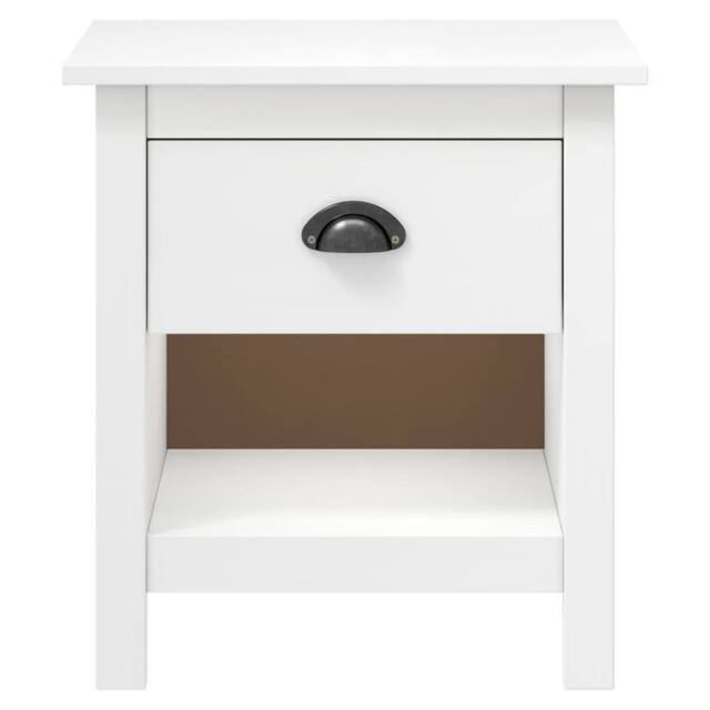 Berkfield Home Modern Bedside Cabinets 2 pcs Hill 46x35x49.5 cm Solid Pine Wood in White - image 1