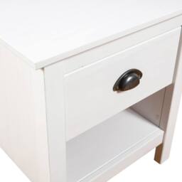 Berkfield Home Modern Bedside Cabinets 2 pcs Hill 46x35x49.5 cm Solid Pine Wood in White - thumbnail 6