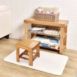 Havendro Step Stool Bamboo Wooden Multi Purpose with a Storage Shelf in Beige - thumbnail 3