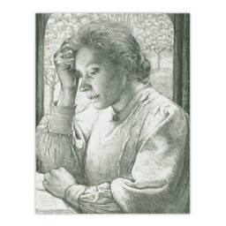 "Artery8 Pencil Portrait of Henriette Holst Wall Art Poster Print in Grey - Size: W12"" x H16""" - thumbnail 1