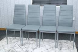 KOSY KOALA Wooden Dining Table with 4 Grey Leather Chairs - Dining Kitchen Room Furniture in Brown - thumbnail 4