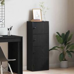 Berkfield Home Bookcase Black Oak 40x24x102 cm Engineered Wood - Size: 40 x 24 x 102 cm - thumbnail 3
