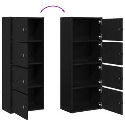 Berkfield Home Bookcase Black Oak 40x24x102 cm Engineered Wood - Size: 40 x 24 x 102 cm - thumbnail 8