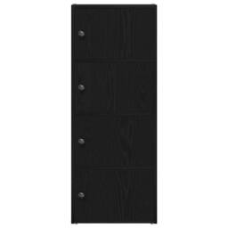 Berkfield Home Bookcase Black Oak 40x24x102 cm Engineered Wood - Size: 40 x 24 x 102 cm - thumbnail 4
