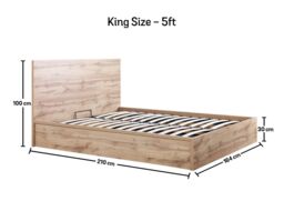 Time4sleep Chicago Industrial Oak Finish Ottoman Storage Bed - Bed Frame in Natural - Size: King - thumbnail 6