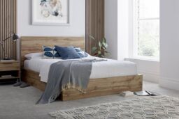 Time4sleep Chicago Industrial Oak Finish Ottoman Storage Bed - Bed Frame in Natural - Size: King - thumbnail 2