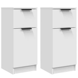 Berkfield Home Sideboards 2 pcs White 30x30x70 cm Engineered Wood - Size: 30 x 30 x 70 cm - thumbnail 1