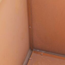 Woven Wood 50cm Corten Steel Cube Planter in Light Brown - thumbnail 6