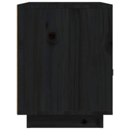 Berkfield Home Beautiful Bedside Cabinet Black 40x34x45 cm Solid Wood Pine - Size: 40 x 34 x 45 cm - thumbnail 8