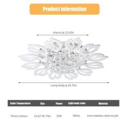 NIVOR 12 Light Acrylic LED Dimmable Flush Mount Ceiling Light Remote in White - thumbnail 2