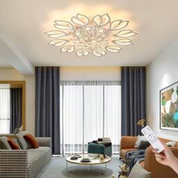 NIVOR 12 Light Acrylic LED Dimmable Flush Mount Ceiling Light Remote in White - thumbnail 5