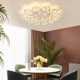 NIVOR 12 Light Acrylic LED Dimmable Flush Mount Ceiling Light Remote in White - thumbnail 4