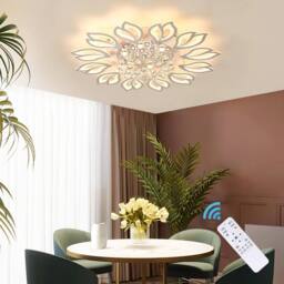 NIVOR 12 Light Acrylic LED Dimmable Flush Mount Ceiling Light Remote in White - thumbnail 3
