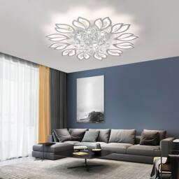 NIVOR 12 Light Acrylic LED Dimmable Flush Mount Ceiling Light Remote in White - thumbnail 6