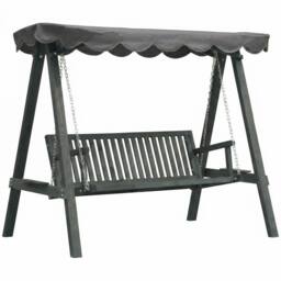 OUTSUNNY 3 Seater Garden Swing Seat with Canopy, Grey - thumbnail 2