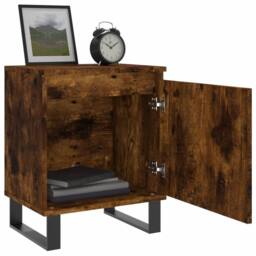 Berkfield Home Bedside Cabinets 2 pcs Smoked Oak 40x30x50 cm Engineered Wood in Brown - Size: 40 x 30 x 50 cm - thumbnail 4