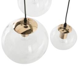 Wyld and Coco 3 Light Pendant Clear Glass Spheres and Gold Metal Accents Modern - thumbnail 5