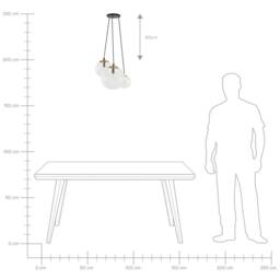 Wyld and Coco 3 Light Pendant Clear Glass Spheres and Gold Metal Accents Modern - thumbnail 7