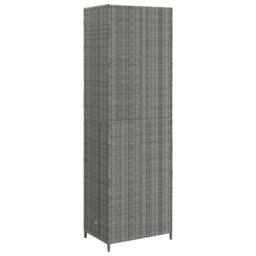 Berkfield Home Garden Storage Cabinet Grey 59x40x180 cm Poly Rattan - Size: 59 x 40 x 180 cm - thumbnail 6