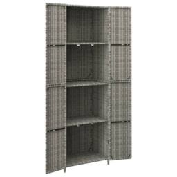 Berkfield Home Garden Storage Cabinet Grey 59x40x180 cm Poly Rattan - Size: 59 x 40 x 180 cm - thumbnail 3