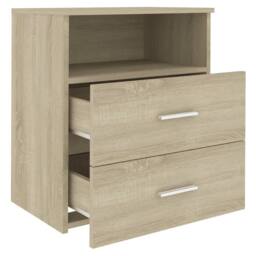 Berkfield Home Modern Bed Cabinets 2 pcs Sonoma Oak 50x32x60 cm in Light Tan - Size: 50 x 32 x 60 cm - thumbnail 6