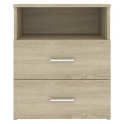 Berkfield Home Modern Bed Cabinets 2 pcs Sonoma Oak 50x32x60 cm in Light Tan - Size: 50 x 32 x 60 cm - thumbnail 7