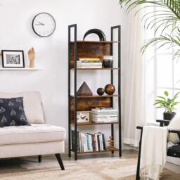 VASAGLE 5-Tier Industrial Storage Shelf Steel Frame Office Kitchen in Brown