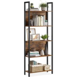 VASAGLE 5-Tier Industrial Storage Shelf Steel Frame Office Kitchen in Brown - thumbnail 8