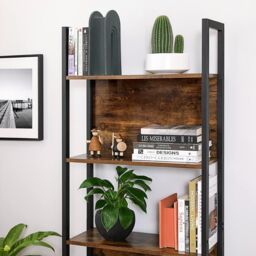 VASAGLE 5-Tier Industrial Storage Shelf Steel Frame Office Kitchen in Brown - thumbnail 7