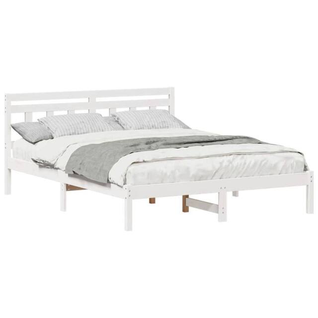 Berkfield Home Traditional with Headboard White Standard Double Pine wood - image 1