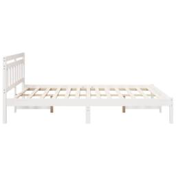 Berkfield Home Traditional with Headboard White Standard Double Pine wood - thumbnail 6
