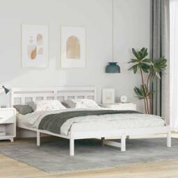 Berkfield Home Traditional with Headboard White Standard Double Pine wood - thumbnail 2