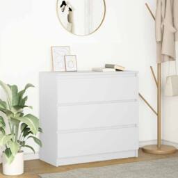 Berkfield Home Sideboard White 80x35x76 cm Engineered Wood - Size: 80 x 35 x 76 cm - thumbnail 2
