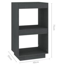 Berkfield Home Beautiful Book Cabinet Grey 40x35x71 cm Solid Pinewood - Size: 40 x 35 x 71 cm - thumbnail 8