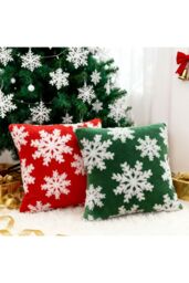 Living and Home 2Pcs Christmas Theme Decorative Throw Pillows - Size: 45 cm x 45 cm - thumbnail 3