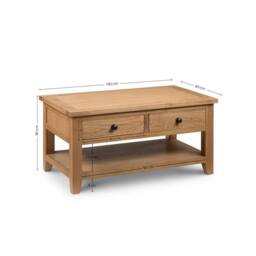 Cheshire Thistlewood Coffee Table With 2 Drawers in Oak in Light Oak - thumbnail 3