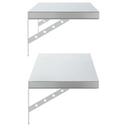 Berkfield Home Wall Shelves 2 pcs 100x30 cm Silver Stainless Steel - thumbnail 6