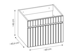 Vente-unique Fluted Wall-Hung Vanity Unit In Pink - 60 Cm - SATARA - thumbnail 6