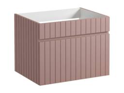 Vente-unique Fluted Wall-Hung Vanity Unit In Pink - 60 Cm - SATARA - thumbnail 5