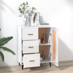 Berkfield Home Sideboard High Gloss White 69.5x34x90 cm Engineered Wood - thumbnail 3