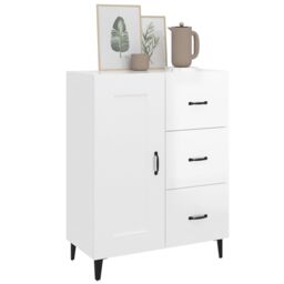 Berkfield Home Sideboard High Gloss White 69.5x34x90 cm Engineered Wood - thumbnail 4