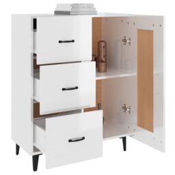 Berkfield Home Sideboard High Gloss White 69.5x34x90 cm Engineered Wood - thumbnail 5