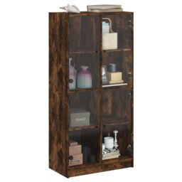 Berkfield Home Highboard with Doors Smoked Oak 68x37x142 cm Engineered Wood in Brown - Size: 68 x 37 x 142 cm - thumbnail 5
