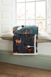 Deyongs Fox & Deer Heated Sherpa Throw - 140x180cm, 10 Temperature Settings, Electric Blanket with Sherpa - 1846 in Teal - Size: 140 cm x 180 cm - thumbnail 2