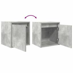 Berkfield Home Durable Wall-Mounted Bedside Cabinet Concrete Grey 38x34x40 cm - Size: 38 x 34 x 40 cm - thumbnail 9