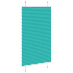 Berkfield Home Pleated Blind Petrol Green 75x100 cm Fabric Width 74.4 cm Polyester in Aqua