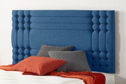Somnior Flexby Plush Fabric Divan Bed with Orthopeadic Sprung Memory Foam Mattress & Headboard in Navy - Size: Double - thumbnail 5