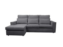 LUXURY LIFE Soho Fabric 3 Seater Left Hand Facing Corner Chaise Sofa in Grey - thumbnail 2